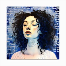 Woman With Blue Hair Canvas Print