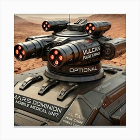 Mars Dominion Mobile Medical Unit Vulcan Pulse Cannon Turrets Canvas Print