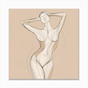 Woman Body wallart line vector drawing print abstract poster art illustration design texture for canvas Canvas Print