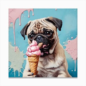Pug Ice Cream Canvas Print