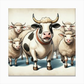 Herd Of Sheep 2 Canvas Print