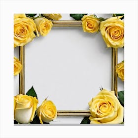 Yellow Roses Frame 24 Canvas Print