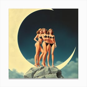 Three Girls In Bikinis Canvas Print