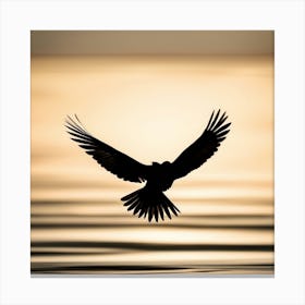 Silhouette Of A Bird In Flight Canvas Print