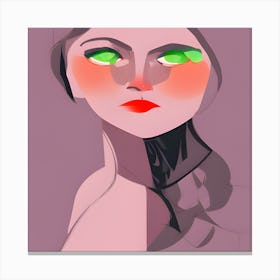 Portrait Of A Woman With Green Eyes Canvas Print