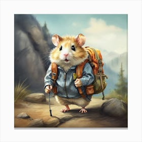 Hamster With Backpack 5 Canvas Print