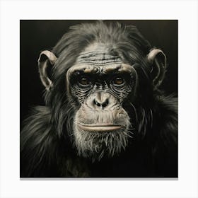Portrait Of Chimpanzee In Charcoal 945390133 Canvas Print