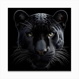 Black Jaguar portrait on black background 1 Canvas Print