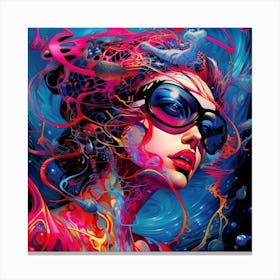 Girl With Glasses 3 Canvas Print