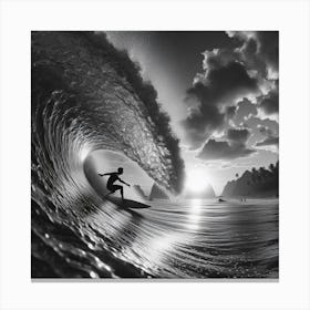 Bw Surfer Canvas Print