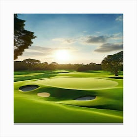 Golf Course At Sunset 4 Canvas Print