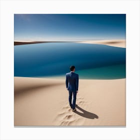 Man In Sand 1 Canvas Print