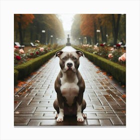 Pit Bull in the Park 1 Print Canvas Print