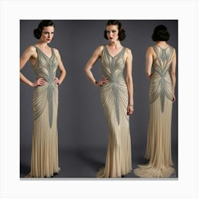 Woman In An Evening Gown Canvas Print