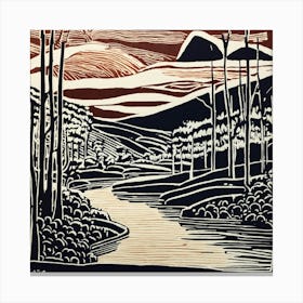 Linocut (13) Canvas Print