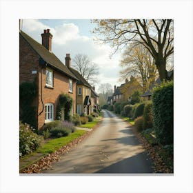 A Peaceful English Village Street With Historic Homes And A Welcoming Atmosphere 1 Canvas Print