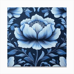 Blue Flower Wallpaper Art Canvas Print