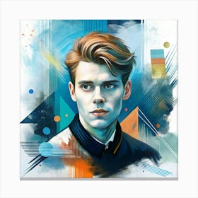 Young Man With Blue Hair Canvas Print