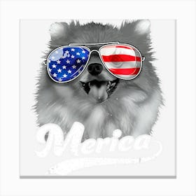 Limited Edition Merica Pomeranian Usa American Flag Sunglasses Canvas Print