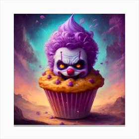 Clown Cupcake Canvas Print