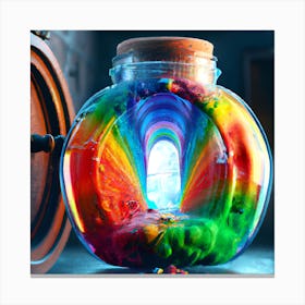 Rainbow In A Jar Colorful Candle Wax Art Canvas Print