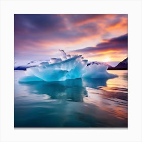 Iceberg At Sunset Canvas Print