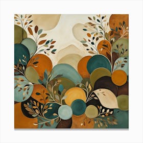 'Sunrise', Floral Pattern, Abstract Piece With Organic Shapes And Earthy Colors art print Canvas Print