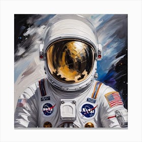 Astronaut Day Spaceman In White Space Suit Costume Open Glass Helmet 0 (1) Canvas Print