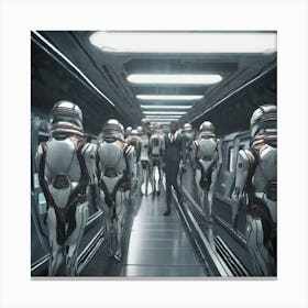 Futuristic Subway Scene Canvas Print