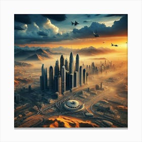 Futuristic Cityscape Canvas Print