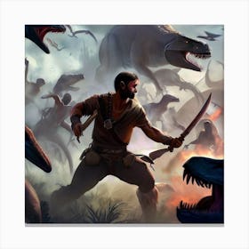 Dinosaurs And Dinosaurs Canvas Print