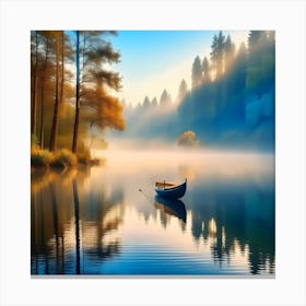 Boat On A Lake 2 Canvas Print