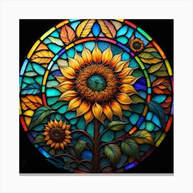 Sunflower Stained Glass Canvas Print