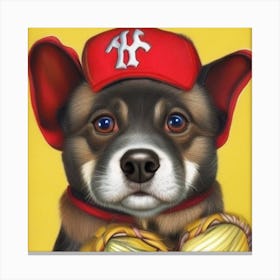 Baseball Dog Canvas Print