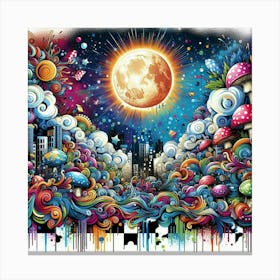 Psychedelic City 13 Canvas Print