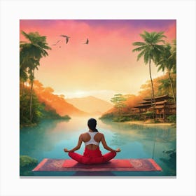 Meditating Woman 1 Canvas Print