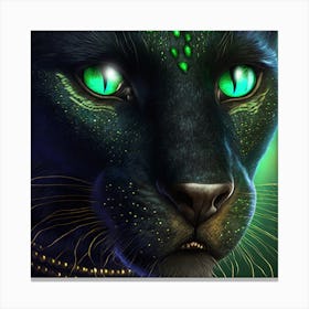 Black Panther With Green Eyes Canvas Print