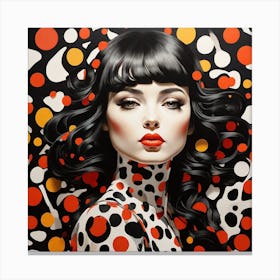 Polka Dot Girl Canvas Print