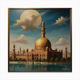 Moon Over The Mosque Canvas Print