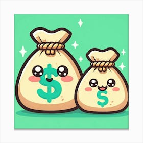 Two Money Bags 2 Canvas Print