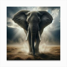 Elephant In The Desert Canvas Print