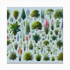 Variety Of Plants And Trees Canvas Print