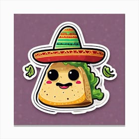 Cute Mexican Sticker Canvas Print