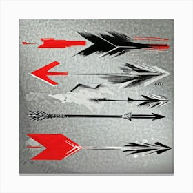 Abstract Hand Drawn Arrows And Pointers Set Collection Positioned At Various Angles Across The Canv Canvas Print