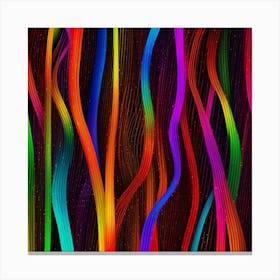 Abstract Colorful Wavy Lines Canvas Print