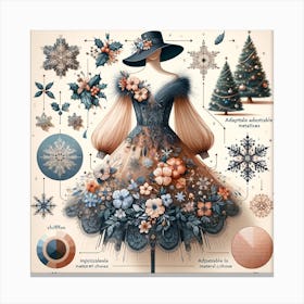 Illustration Of A Winter Dress Canvas Print