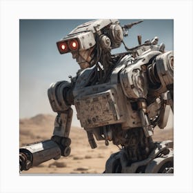 Robot In The Desert 11 Canvas Print