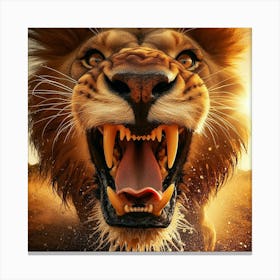 Lion Roaring 2 Canvas Print