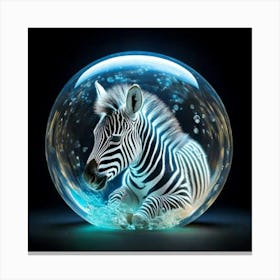 Firefly Bioluminescent Baby Zebra Sleeping In A Floating Bubble 6617 (2) Canvas Print