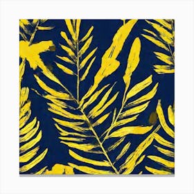 Tropical Leaf On A Solid Background Simple Minimalist Abstract Canvas Print